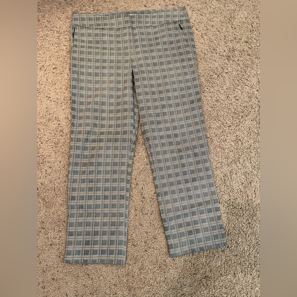 Margaret M plaid pull on slimming pants